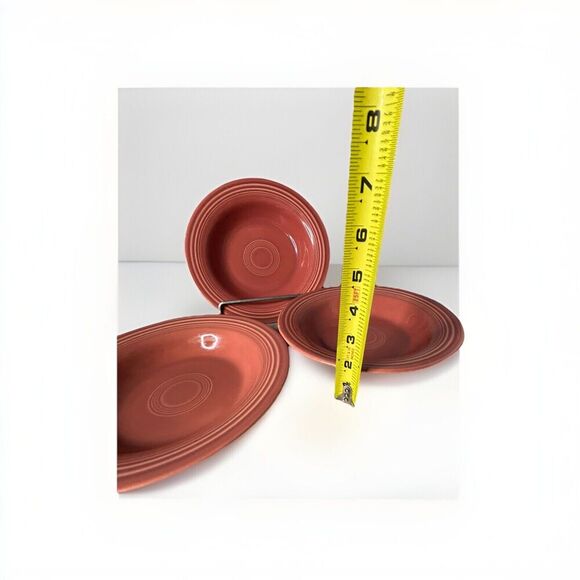 (3) Fiestaware 8 1/4” Rose Soup Bowls Cereal Salad Pink Fiesta Bowls Vintage - Picture 6 of 11